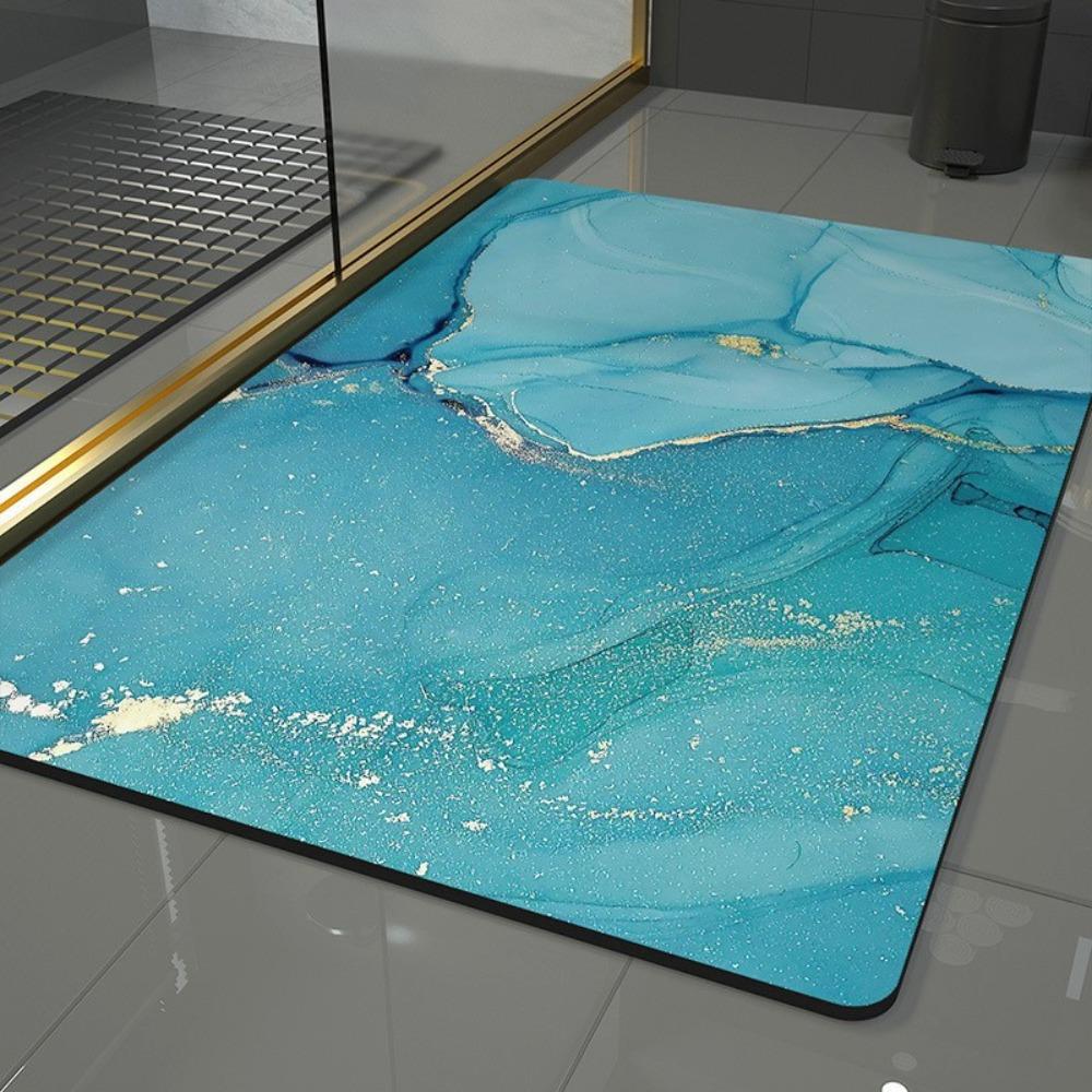 Simple Printing Bathroom Thickening Mat Bath Non-slip Carpets In Wash Basin Bathtub Side Floor Rug Shower Room Doormat Memory Foam 3D Pad