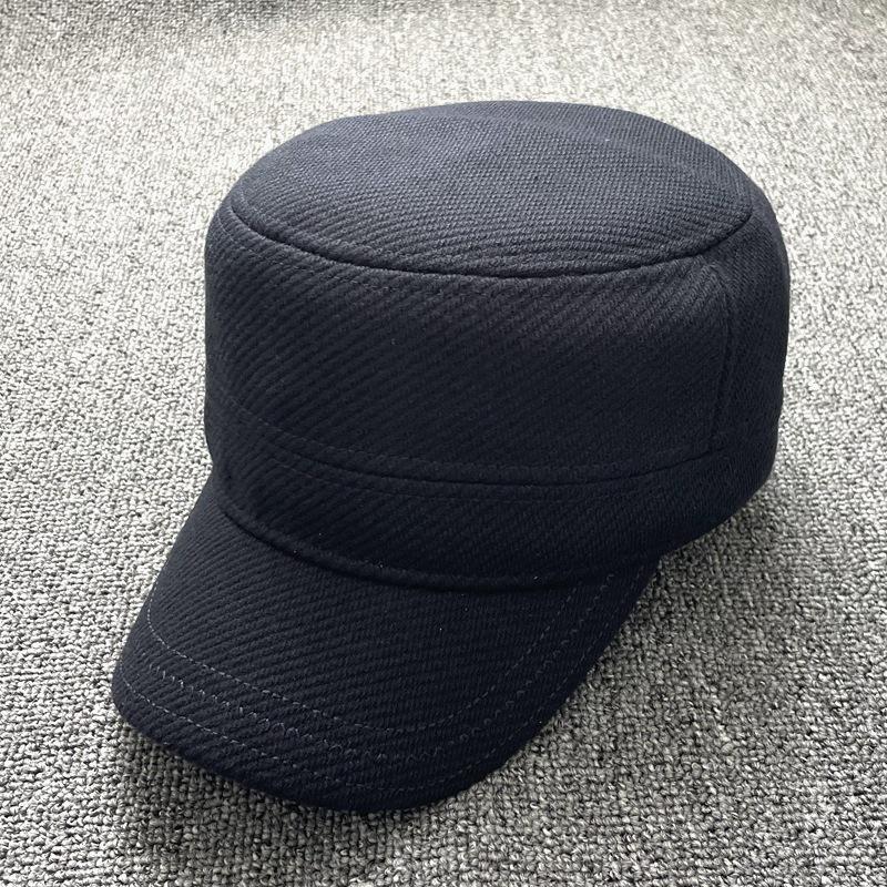 Plus Size Winter Flat Top Baseball Cap with Ear Protection for Men and Grandpa