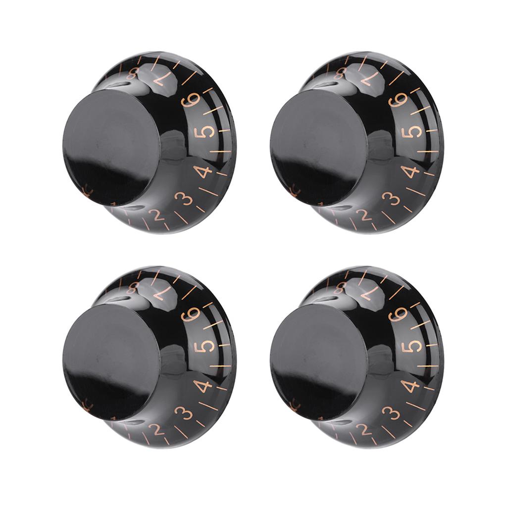 4 PCS Speed Tone Volume Control Knobs for EPI LP Electric Guitar (Black+Gold)