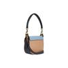 Coach Kleo 17 Saddle Buckle Color Block Flap Leather Underarm Crossbody Shoulder Bag Small Women bags Light-Blue Khaki C8744-IMTUZ