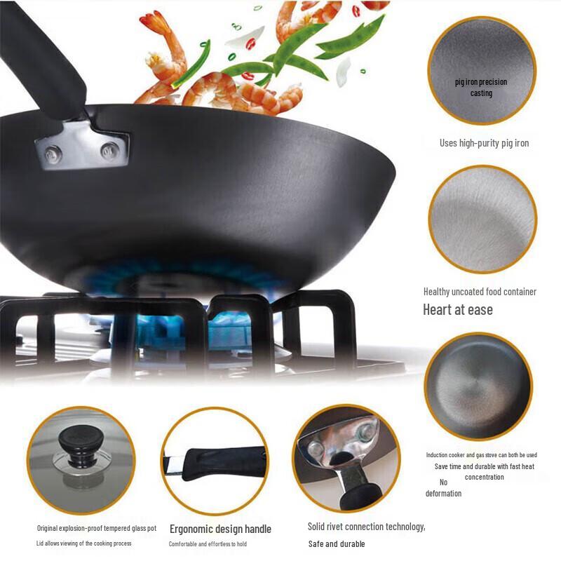 SUPOR 2-Piece Cookware Set with 32cm Wok & 20cm Soup Pot