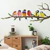 1 Pcs Bird Wall Stickers Colorful Branch Pattern Self-Adhesive & Removable Home Decor For Bedroom