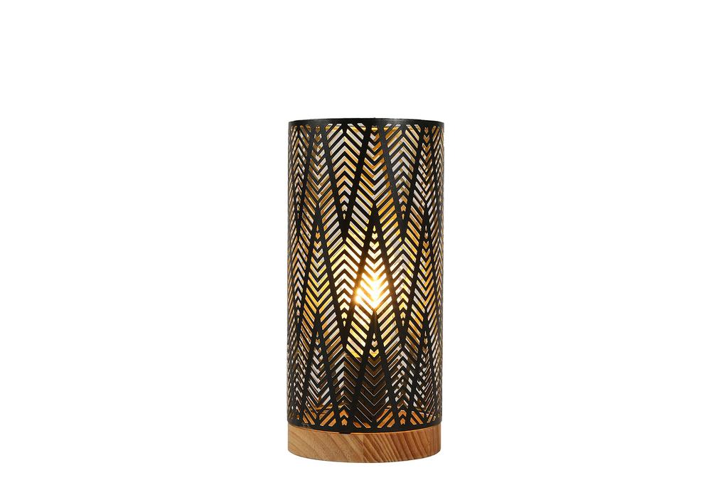JHY DESIGN Battery-operated LED Table Lamp, 19cm Tall, Stylish Indirect Lighting, Decorative Lamp, Retro Style, Wooden Base, Suitable for Bedrooms, Ja
