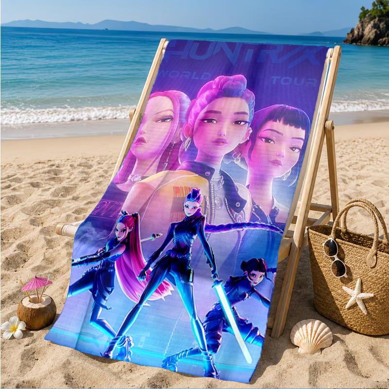 K-pop Heroes In Action Beach Towel, Quick-drying, Easy to Care for, Suitable for Both Fitness and Beach Vacations,Sports Essential