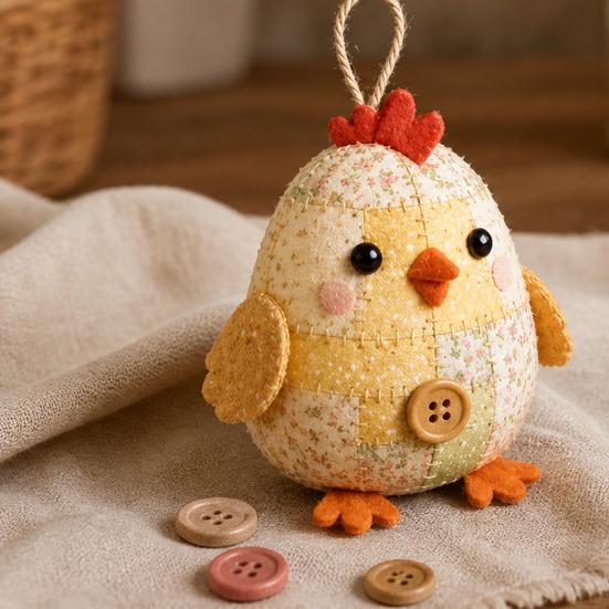 DIY Patchwork Animal Kit, Hand Sewing Craft Set with Pre-Cut Fabric Stuffing Buttons Threads, Cute Plush Animal Craft Kit Gift for Craft Lovers