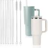6Pcs Reble Glass Straws for Stanley 40 30 Oz - 12" X 8mm Replacement Glass Straw Shatter Resistant for Simple Modern 40 Oz Tumbler, Package with 2