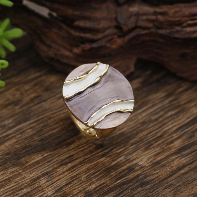 New Enamel Geometric Lines Round Elastic Bracelet Women's Simple High-end Round Ring