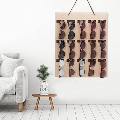 Eyeglass Display Bag Multi-compartment Bedroom Supplies Wear Resistant 15 Grids Glasses Organizer Storage Wall Hanging Bag Practical