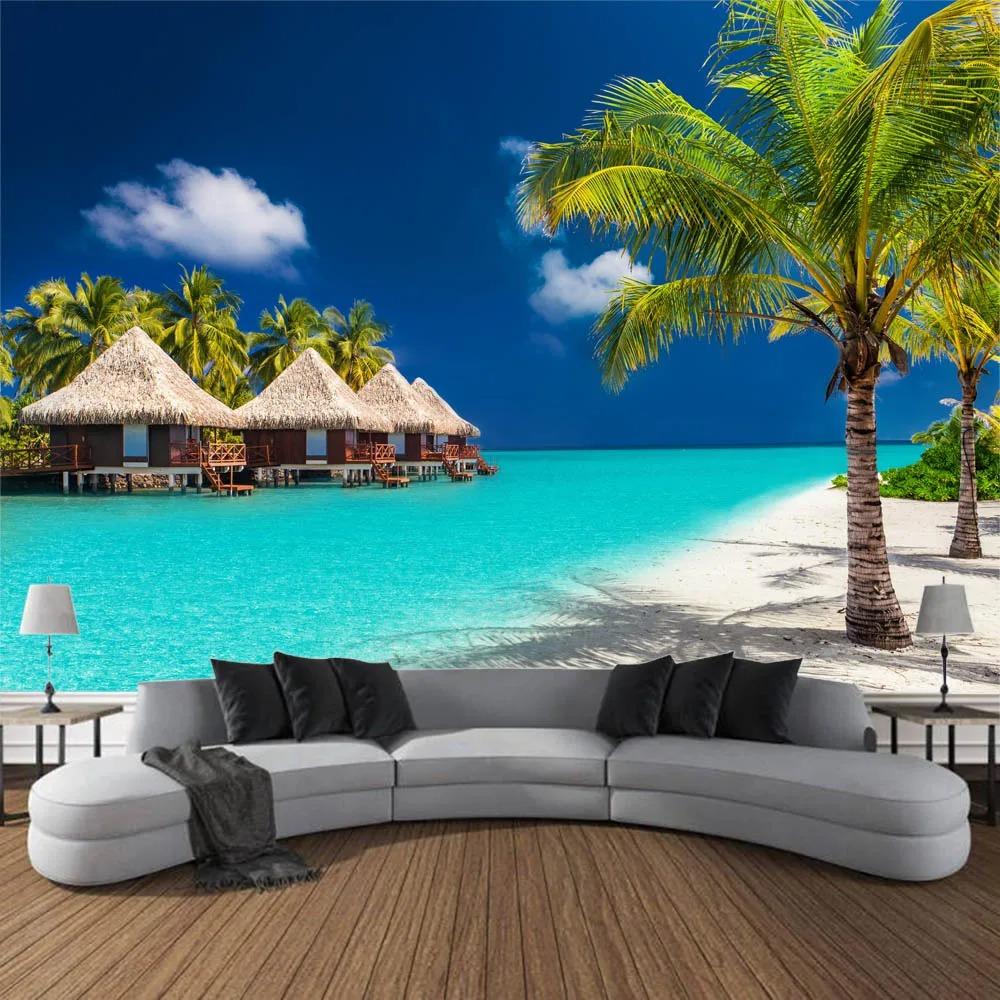 Böhmische Wandteppich Nordischer Tropischer Strand Wandteppich Mandala Wandbehang Hippie Schlafzimmer Dekor Psychedelischer Wandteppich