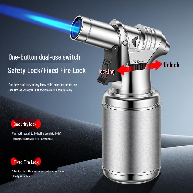 Large-Capacity Windproof Metal Torch: Direct Flame Outdoor BBQ and Kitchen Lighter