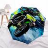 Motocross Rider Splash Art Print Umbrella - Automatic Opening & Closing, Portable Folding Design, 8-Rib Iron Frame, Outdoor Rain Gear, Ideal