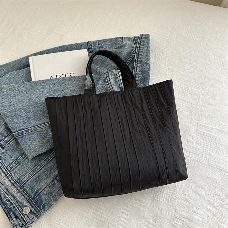 2024 New Retro Fashion Solid Color Tote Bag Stylish Large Capacity Handbag For Daily Use