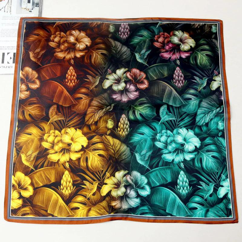 Neuer 100% Naturseide Schal Halstuch Foulard Damen Bandana Schals Frauen Hijab Schal Wickeltuch Quadratisches Kopftuch