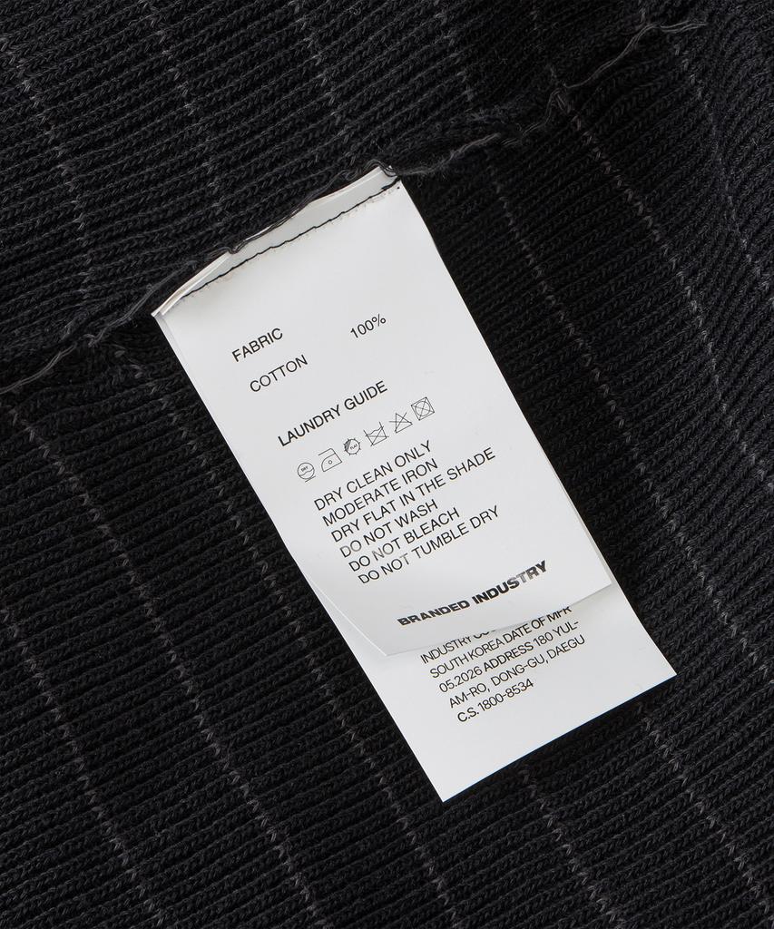 Beulaendideu Refined Stripe Henley Half Knit [Black]