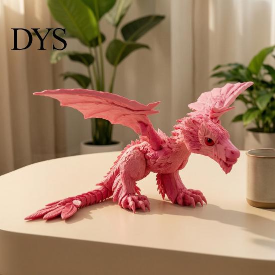 Gift for Dragon Lovers Flying Toy with Movable Joints, 3D Printed Realistic Articulated Figurine Model, PLA Ornament Office And Home Display Flexible