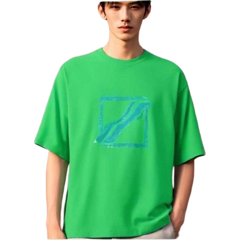 WE11DONE Solid Logo Crew Neck Pullover Straight Cut Short Sleeve T-Shirt Women Tops WDTT121545UNG