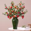 Artificial Pomegranate and Persimmon Fruit Flower Branch for Living Room or Entryway Decor