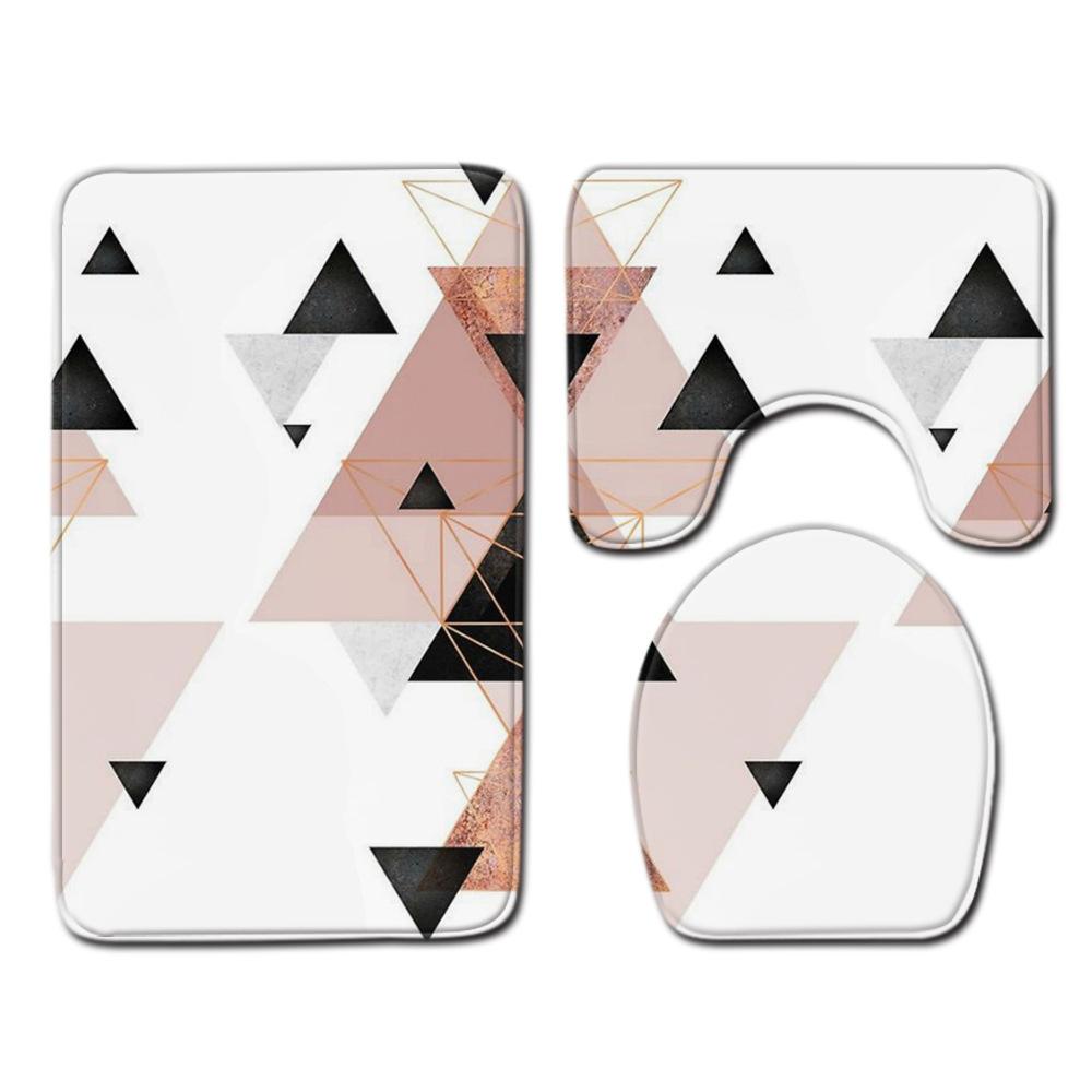 Covor de podea creativ din trei piese pentru toaletă, covor de ușă, covor de baie, covor de ușă moale antiderapant