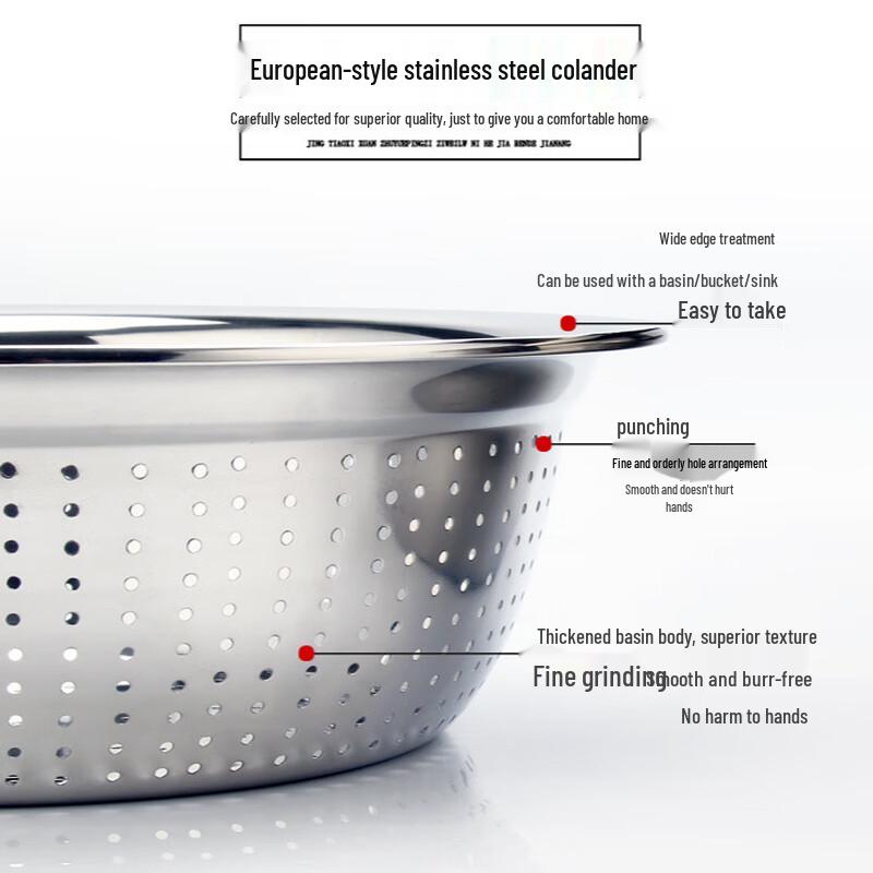 Thickened Stainless Steel Multi-Purpose Colander