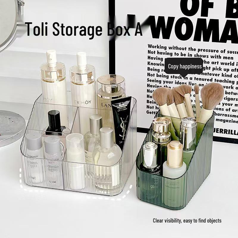 Acrylic Makeup Brush & Lipstick Organizer with Skincare Product Holder