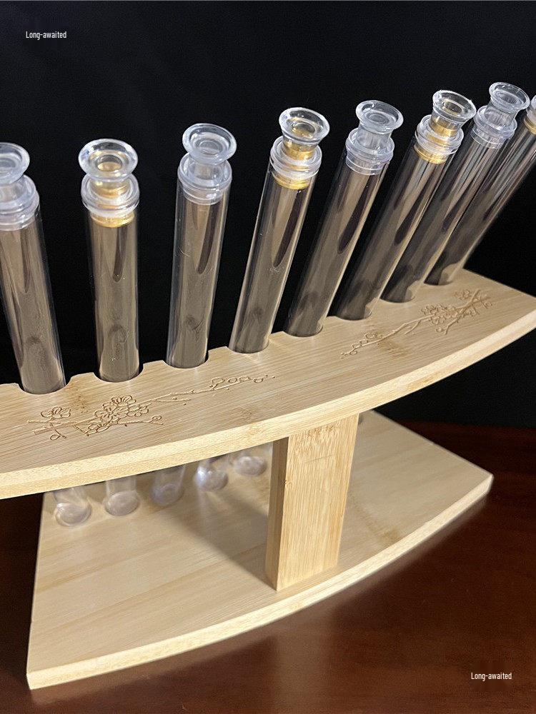 Bamboo 8-Hole Incense Tube Display Stand and Holder