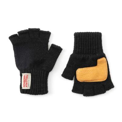 NEWBERRY KNITTING Hirschleder Fingerlose Handschuhe - Schwarz