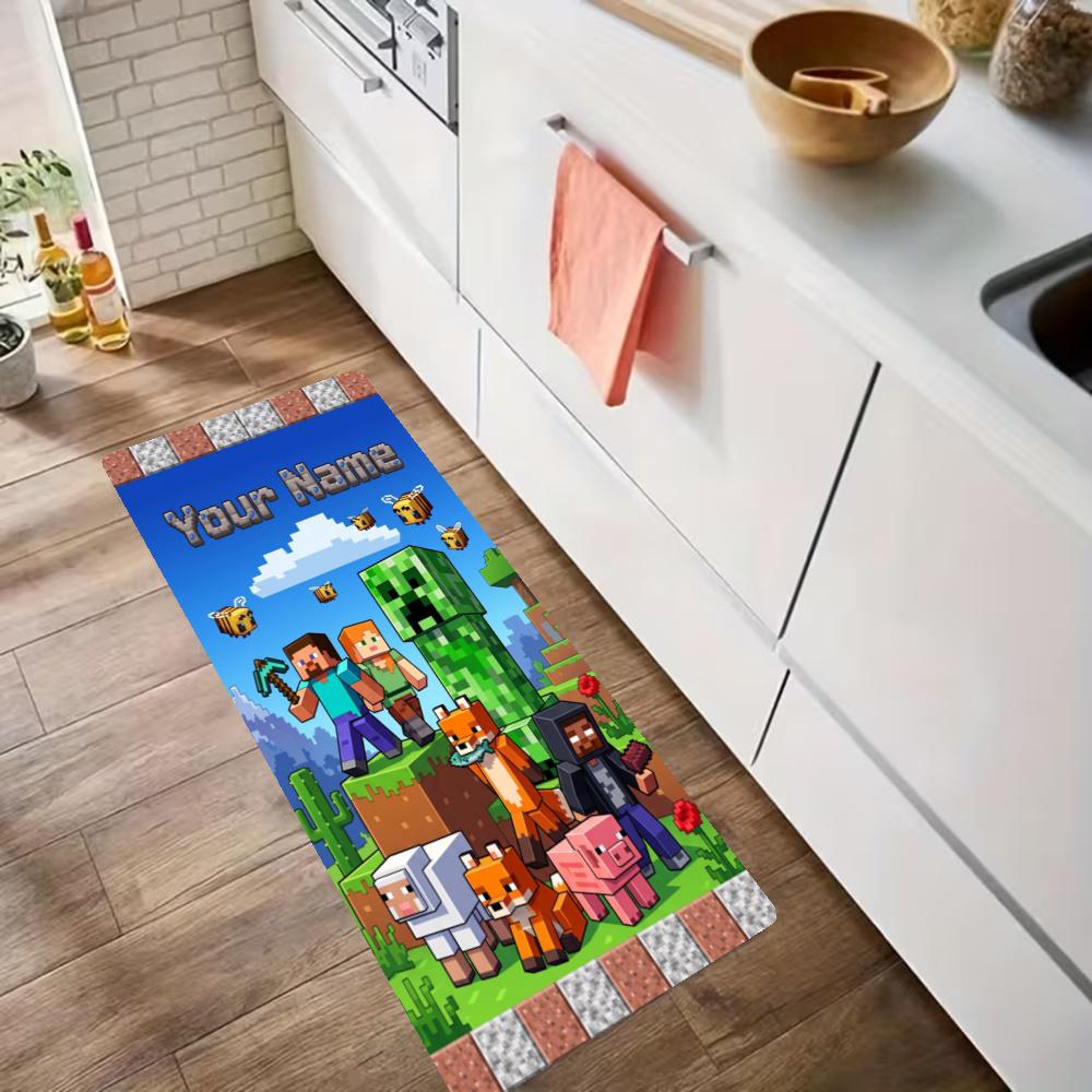 Minecraft Customize Your Name Kitchen Rug Runner Rug Laundry Mat Hallway Entryway The Best Gift Choice