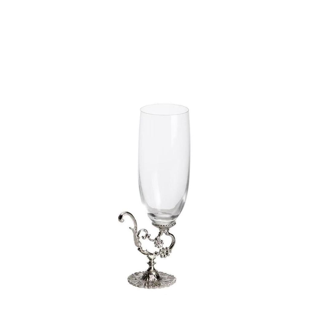 Baroque Retro Carved Metal Base Wine and Champagne Glass