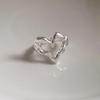 Irregular Heart Eyecatching Ring For Women Trendy Copper Fashion Jewelry For Autumn 2024