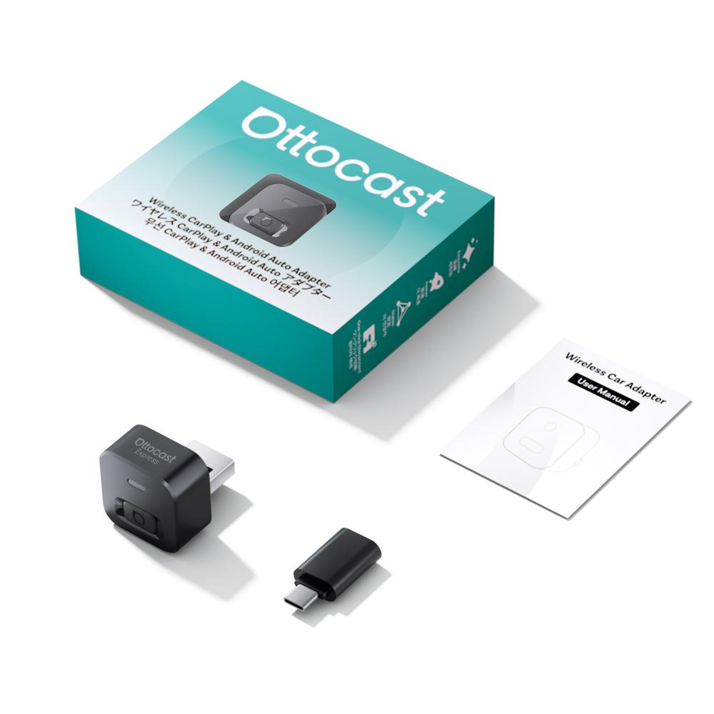 

Ottocast Mini Dot Wireless CarPlay Android Auto Adapter USB Dongle Plug Play Bluetooth 5.2 Wifi Auto Connect for 98% of Cars