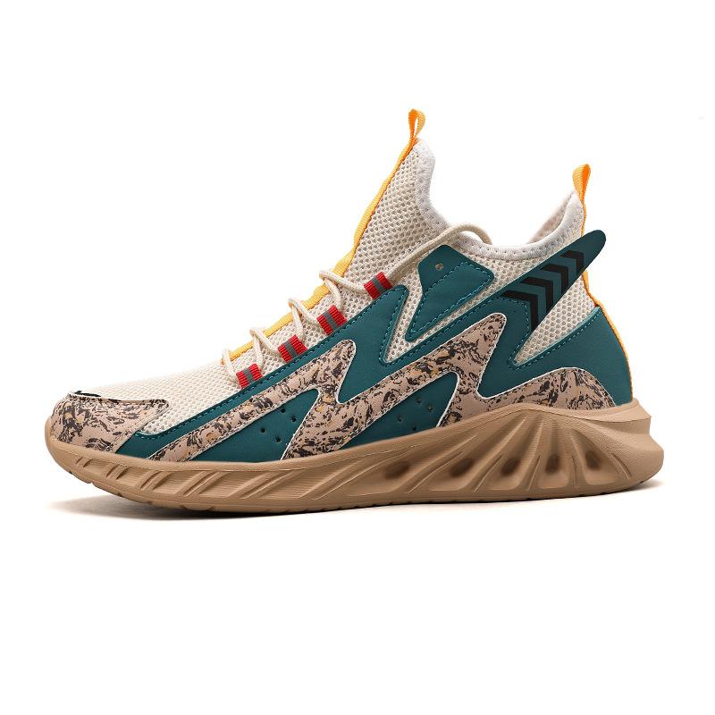 Plus Size Fashion High Top Sneakers Men's New Lightweight Breathable Trendy Running Shoes