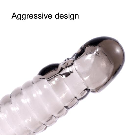 Men Transparent Condom Enlargement Thicken Lengthen Penis Sleeve Adult Sex Toy