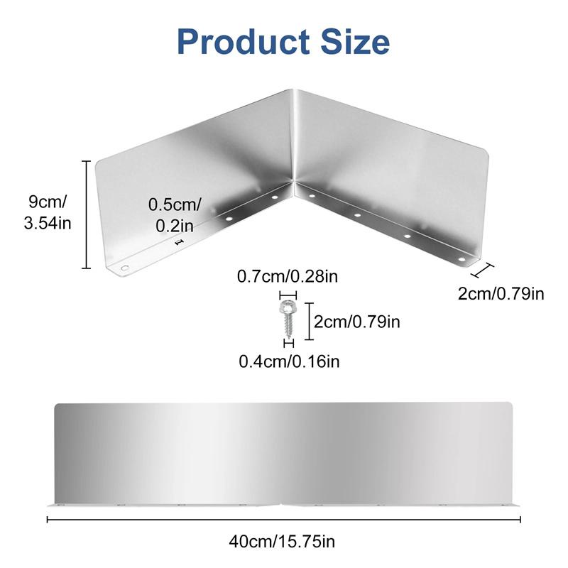 4 Stück Regenwasser-Kehlrinne Spritzschutz Regen Tropf Rinnenschutz, Regen Tropf Rinnenschutz für Haus Schindeldächer Ecke