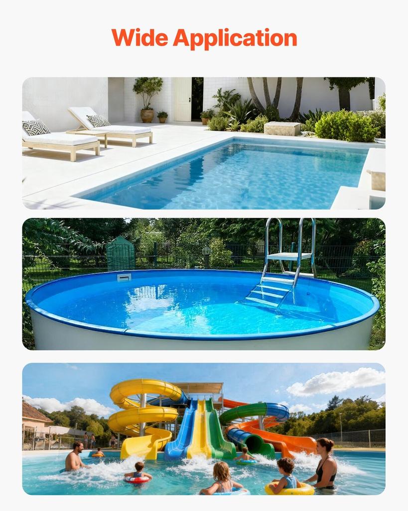 Sand Filter, 609.6 mm, 246.1 LPM Above Inground Swimming Pool Sand Filter System, with 7-Way Multi-Port Valve, Backwash, Rinse, Recirculate, Waste,