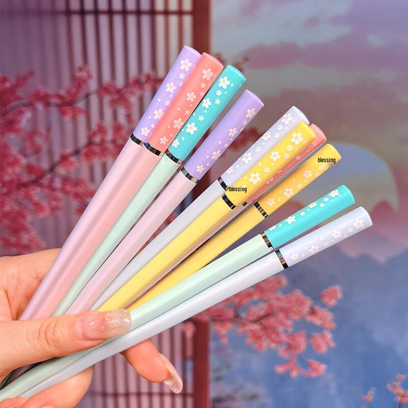 Ru Han Cherry Blossom Alloy Chopsticks Set