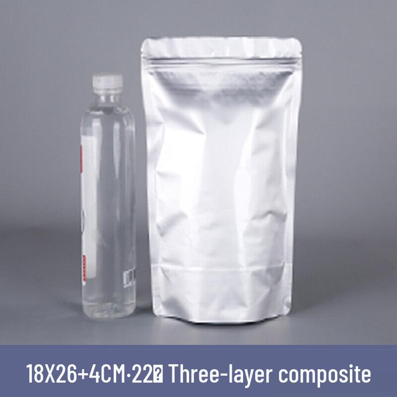 Thickened Aluminum Foil Zipper Bag: Flat Bottom, Moisture & Light-Proof, Self-Sealing for Tea & Food Storage