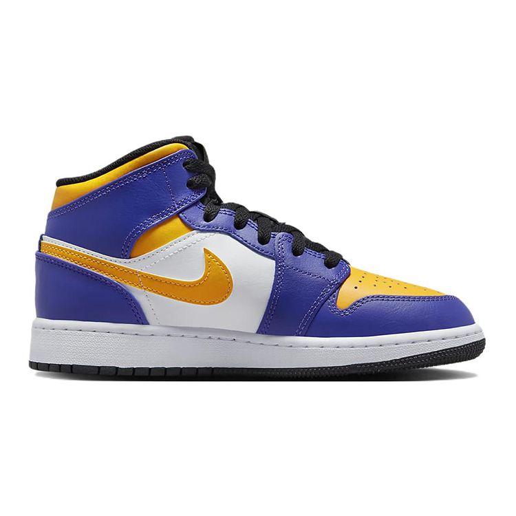 Air Jordan 1 Mid GS Lakers Fialová Žlutá DQ8423-517