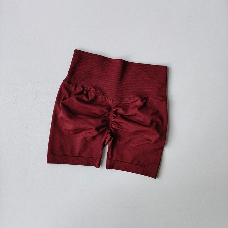 Fashion Peach Hip Lifting Sport Shorts Women's High Waist Abdominal-Shaping Slimming Running Training Hip-Showing Quick-Drying Three-Point Tights