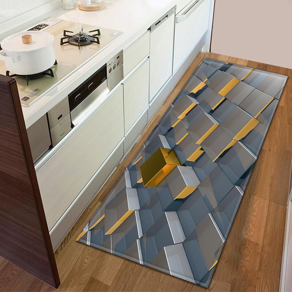 Entrance Door Mat Kitchen Bedroom Carpet Non-slip Floor Corridor Balcony Carpet Modern Printed Pattern Floor Mat