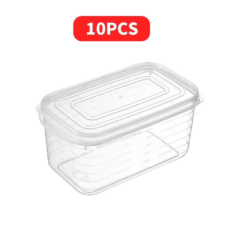 

10 штук 700 мл/23,67 унции пищевой контейнер для заморозки, хранения, пластиковый бокс для холодильника чистый