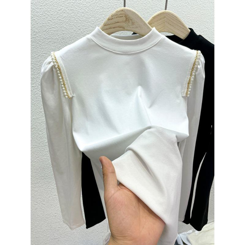 Half Turtleneck Autumn Base Shirt Long Sleeve Black T-shirt for Women Autumn and Winter Thin New Design Top