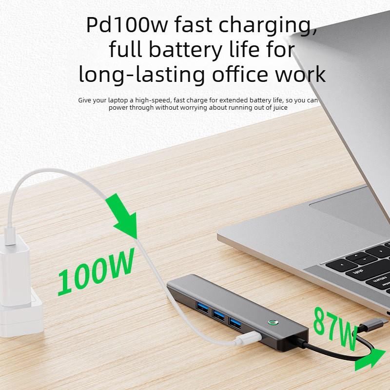 Type-C Docking Station (HUB), One-click Screen-off USB Converter, 4K High-definition Screen Projection, Laptop Multi-interface