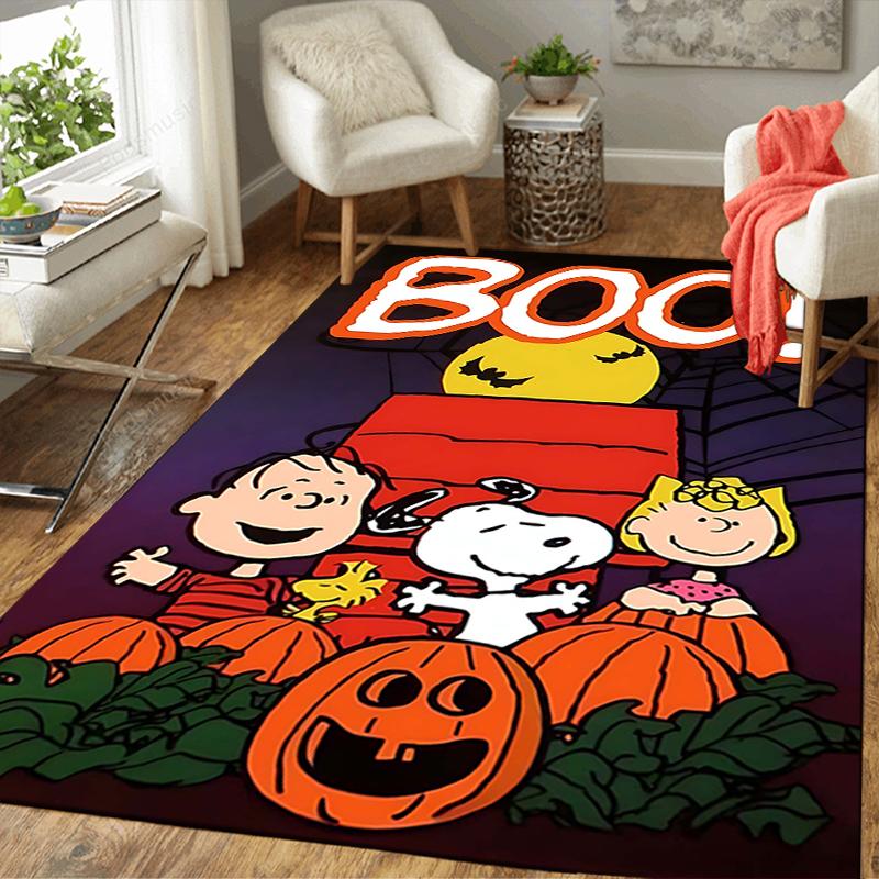 1Pc Snoopy'S Halloween Adventure Rug Office Carpet Indoor Outdoor Doormat Nonslip Soft And Comfortable Living Room Christmas Halloween Gift D91897