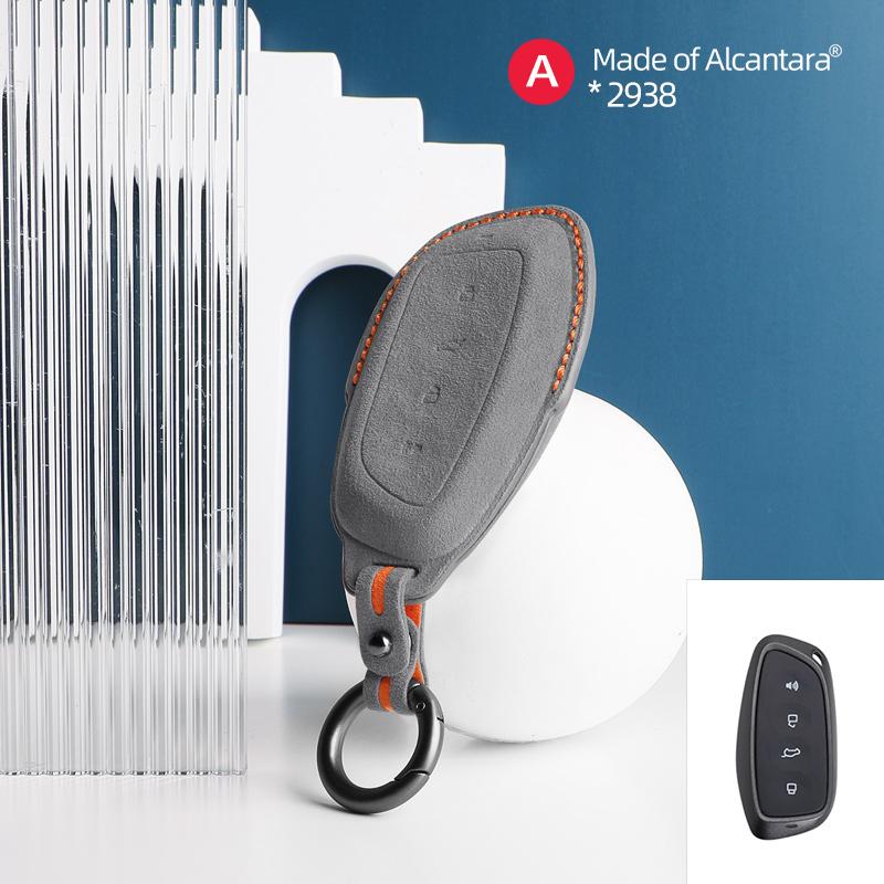 Car Key Case For Haval DARGO XY H-DOG H6 M6 F7 2023 2024 Alcantara Smart Remote Keyless Cover Shell Protector Accessories