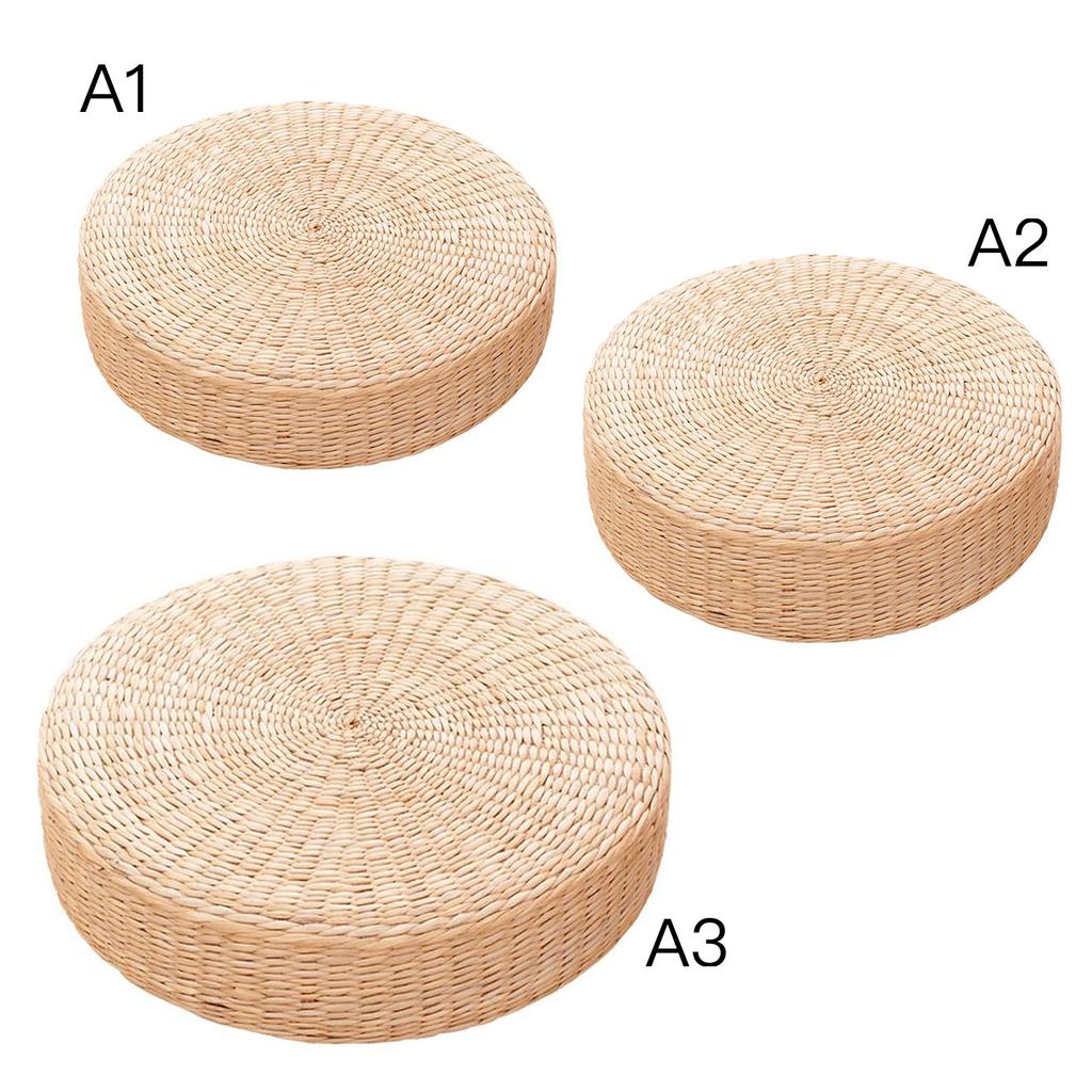 Hand Made Plaited Futon Mat Bulrush Mat Floor Mat Round Japanese Solid Color Bay Window Mat