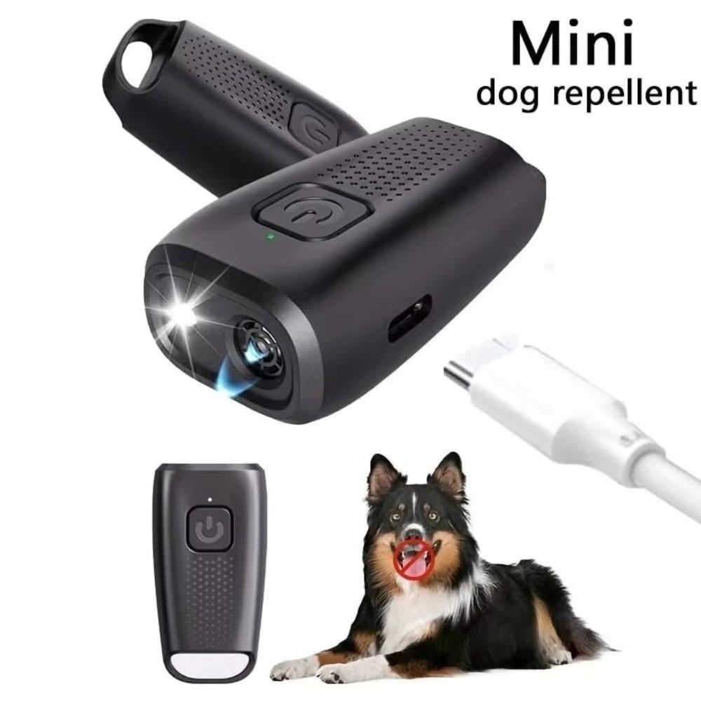 Mini Ultrasonic Dog Trainer Portable Type-C Recharging Ultrasonic Dog Repeller Handheld with Lanyard Animal Stop Bark Device