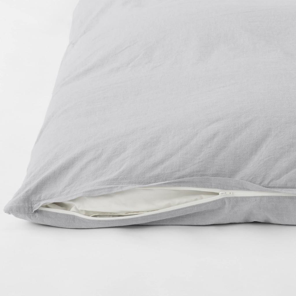 MUJI Washed Comforter Cover, Dark Gray, Queen Size (210 x 210 cm), 83333355