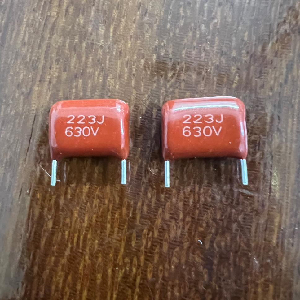 CBB Capacitor 0.022uF 630V, 10mm Pin Spacing, 3.5mm Pin Length