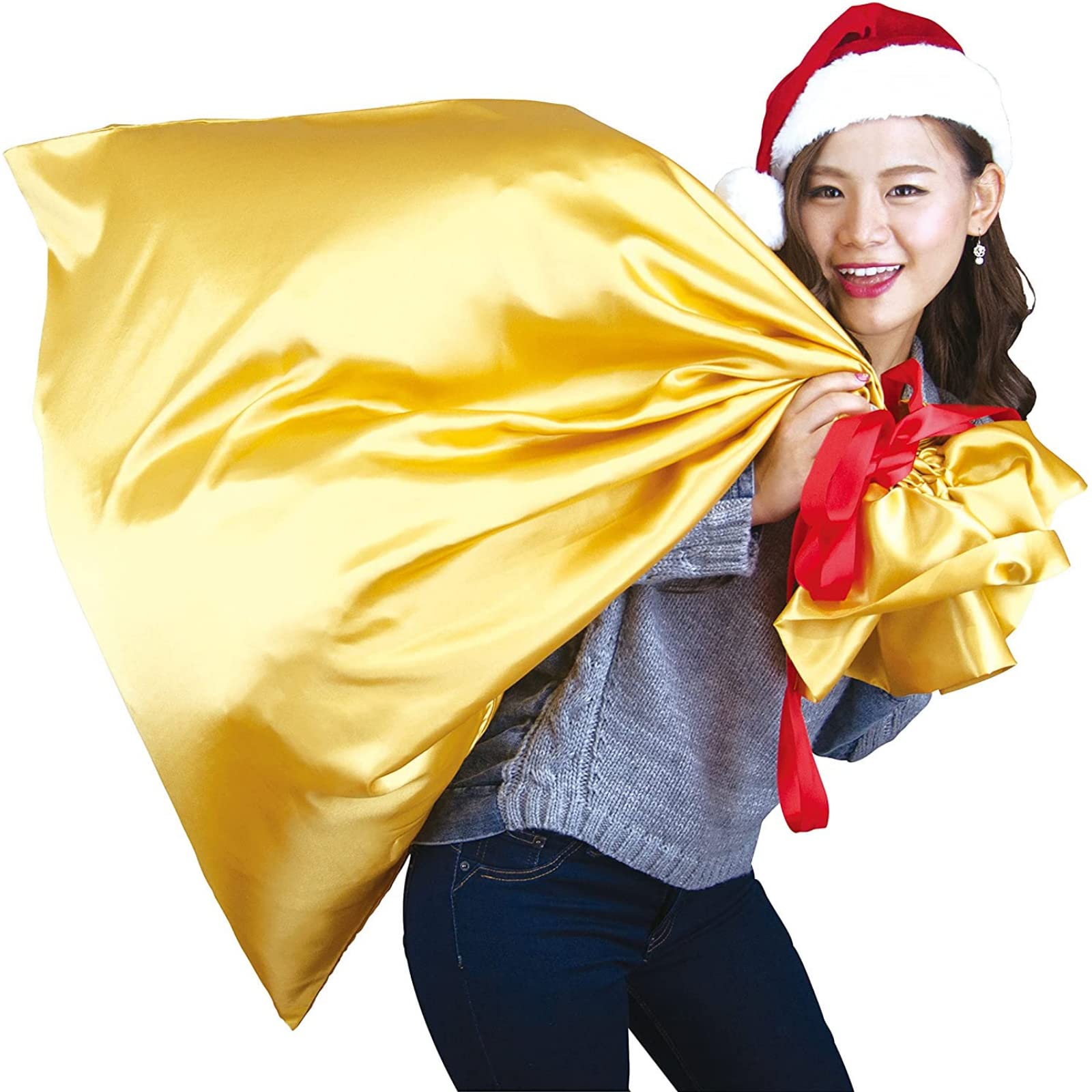 

Christmas Sweets Assortment BIG Gold Present Bag 555 Bulk Candies Special Jumbo Candy Assortment for Party Shop Ahiru SHOP Limited Present + [Dagashi