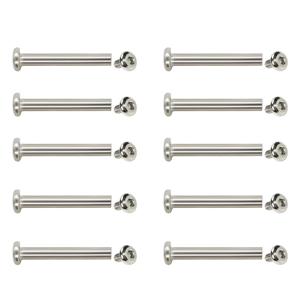 10x Nýty pro opravu zavazadlových koleček 30/35/40/45/50 mm Nýtovací šrouby s vnitřním šestihranem Kovové šrouby pro opravu koleček